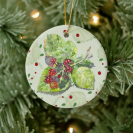 BlackBerry, grün und rot Keramik Ornament