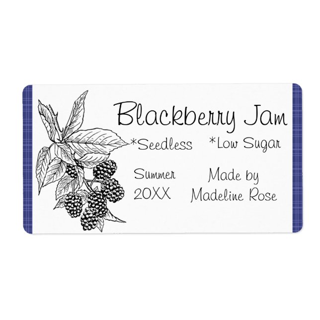 BlackBerry Jam Jar Label (Benutzerdefiniert) (Vorne)