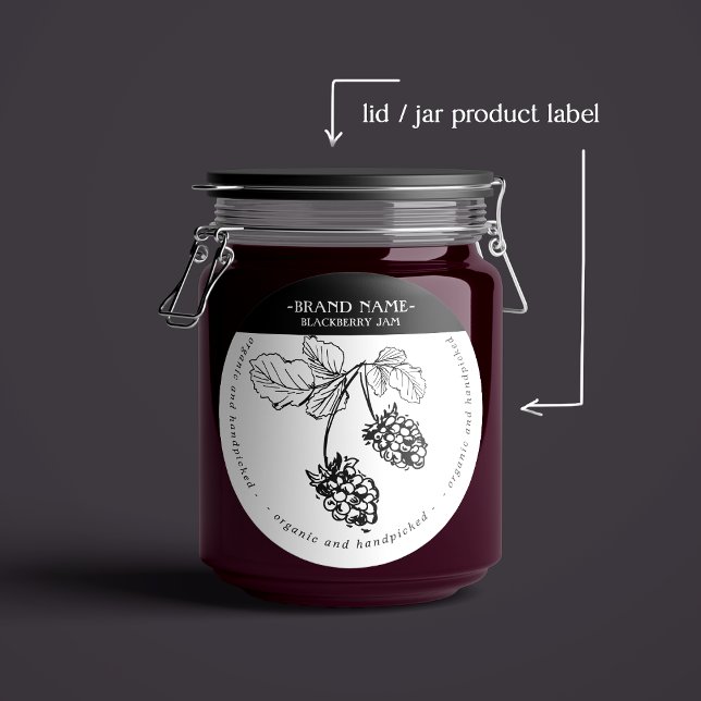 BlackBerry Jam Jar Label Packaging Design Runder Aufkleber (Von Creator hochgeladen)