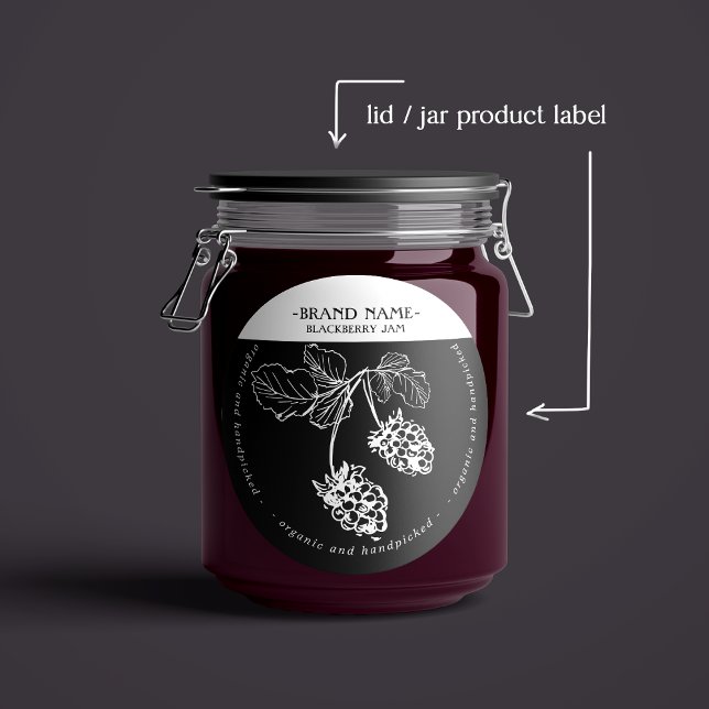 BlackBerry Jam Jar Label Packaging Design Runder Aufkleber (Von Creator hochgeladen)