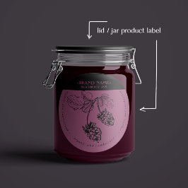 BlackBerry Jam Jar Label Packaging Design Runder Aufkleber