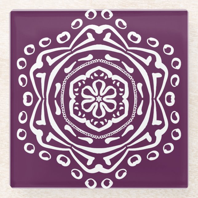 BlackBerry Mandala Glasuntersetzer (Vorderseite)