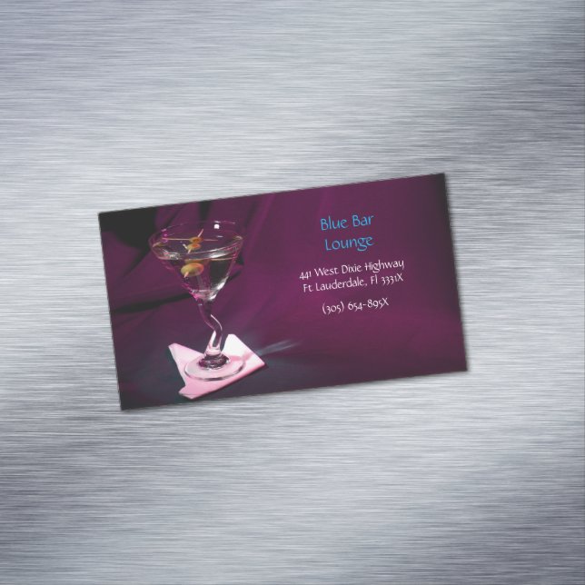 BlackBerry Martini Bar & Lounge Magnetische Visitenkarte (Beispiel)