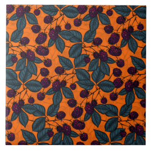 BlackBerry mit der Hand gezeichnet Muster Fliese