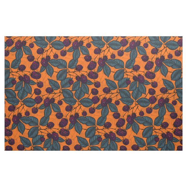BlackBerry mit der Hand gezeichnet Muster Stoff (Fat Quarter (45,7 x 55,9 cm))
