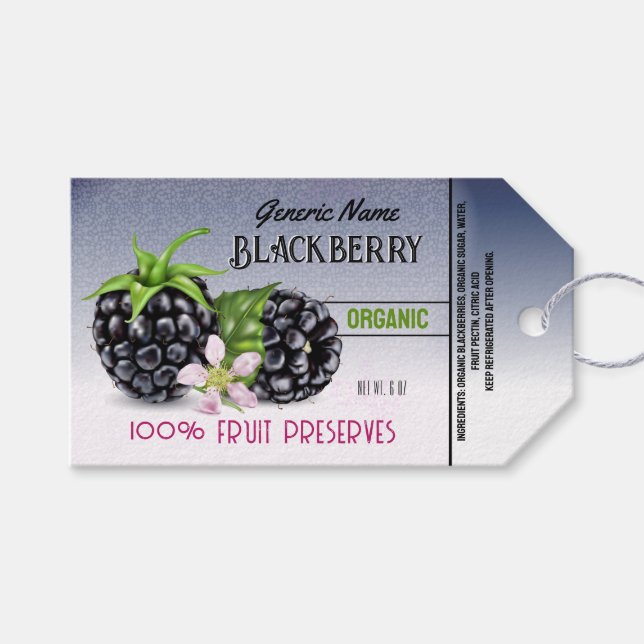 BlackBerry Obstkonserven Geschenkanhänger (Vorderseite (Horizontal))