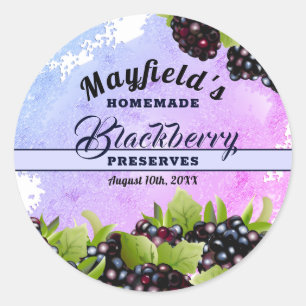 BlackBerry Obstkonserven   Jam Jar Label Runder Aufkleber