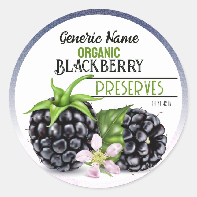 BlackBerry Obstkonserven Runder Aufkleber (Vorderseite)