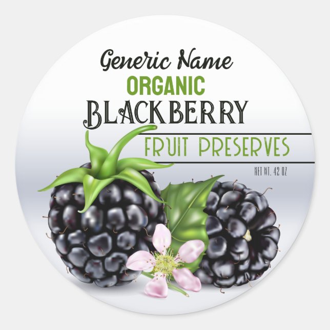 BlackBerry Obstkonserven Runder Aufkleber (Vorderseite)