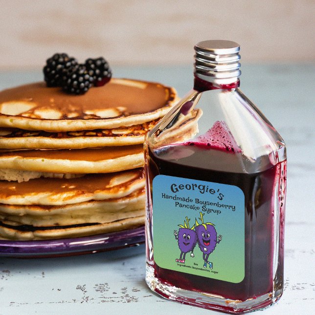 BlackBerry oder Boysenberry Pals Funny Cartoon Quadratischer Aufkleber (Von Creator hochgeladen)