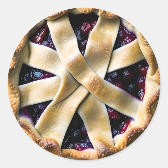 BlackBerry Pie mit Crust Runder Aufkleber (Vorderseite)