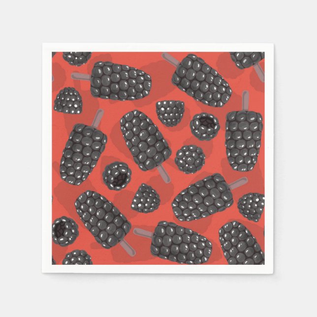 BlackBerry- und BlackBerry-Eissmuster Serviette (Vorderseite)