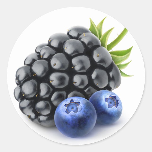 BlackBerry und Heidelbeeren Runder Aufkleber (Vorderseite)