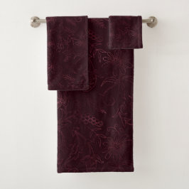 Blackberry Wein Muster  Badhandtuch Set