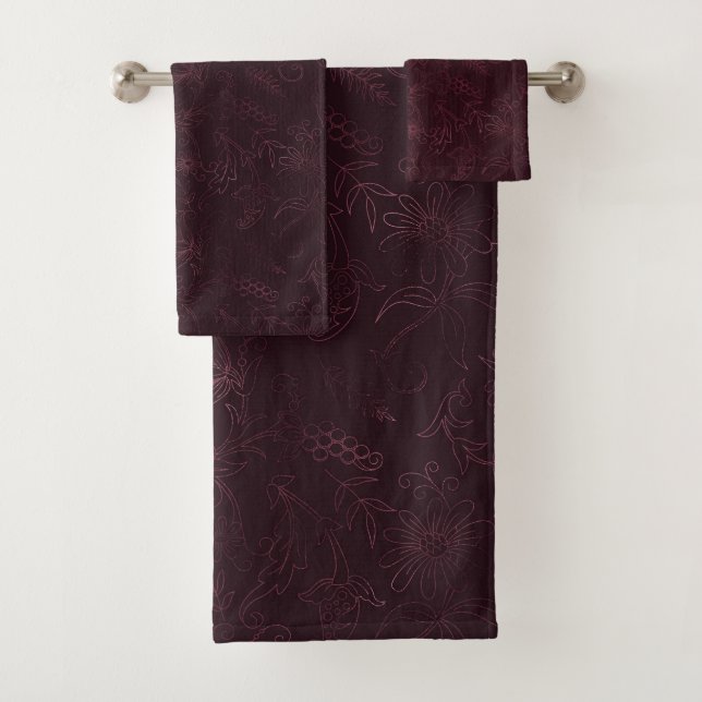 Blackberry Wein Muster  Badhandtuch Set (Insitu)