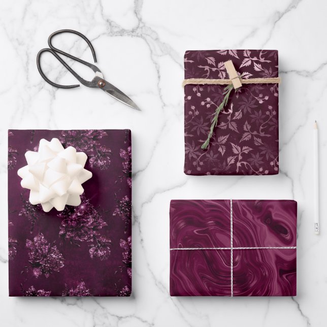 Blackberry Wein Muster  Geschenkpapier Set (Vorderseite)
