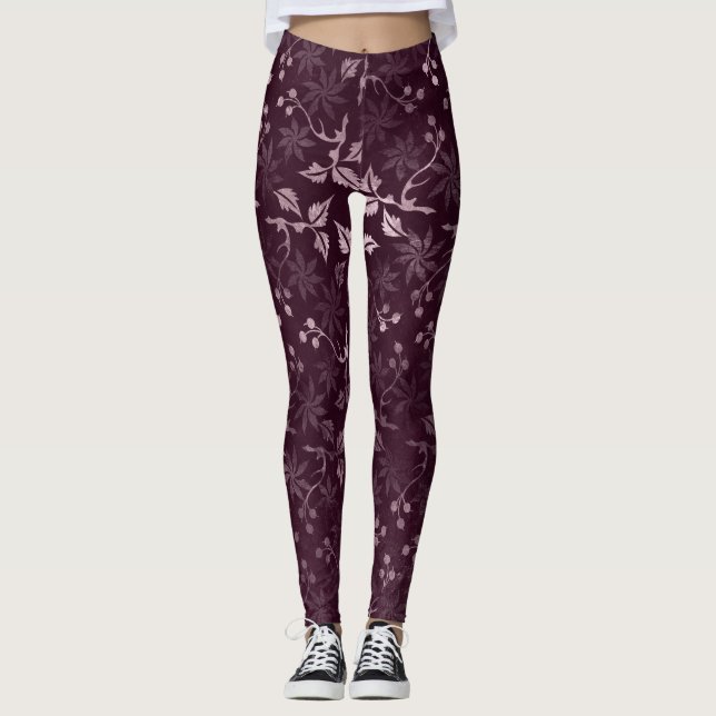 Blackberry Wein Muster  Leggings (Vorderseite)