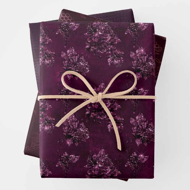 Blackberry Wine Muster  Geschenkpapier Set (Beispiel)