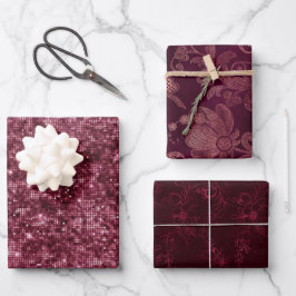 Blackberry Wine Pattern Geschenkpapier Set