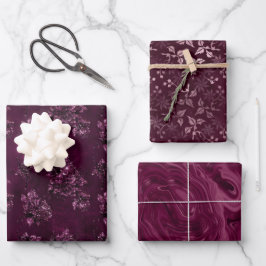 Blackberry Wine Pattern Geschenkpapier Set
