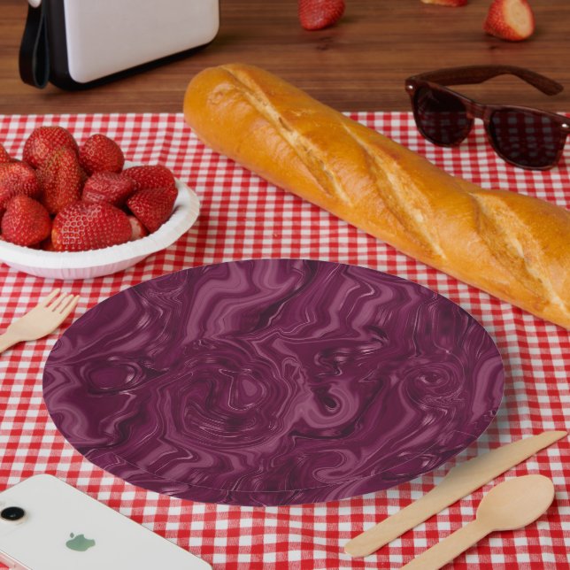 Blackberry Wine Pattern  Pappteller (Picknick)