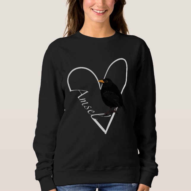Blackbird Bird Bird Birdwatcher Animal Biologist Sweatshirt (Vorderseite)
