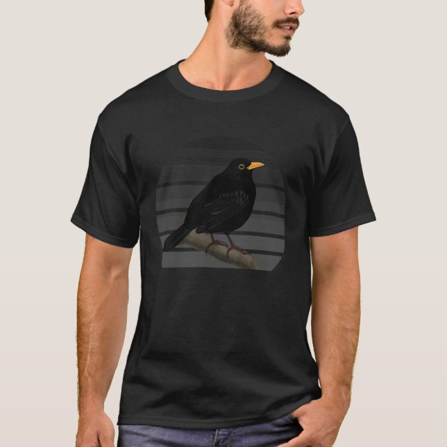 Blackbird Bird Bird Birdwatcher Animal Biologist   T-Shirt (Vorderseite)