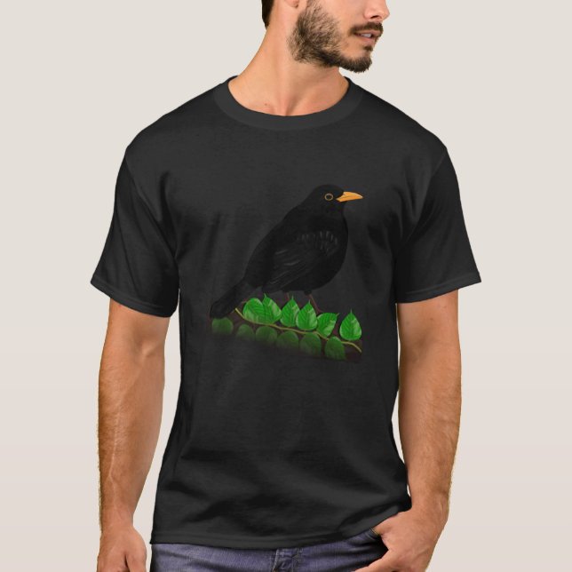 Blackbird Bird Bird Birdwatcher Animal Biologist T-Shirt (Vorderseite)