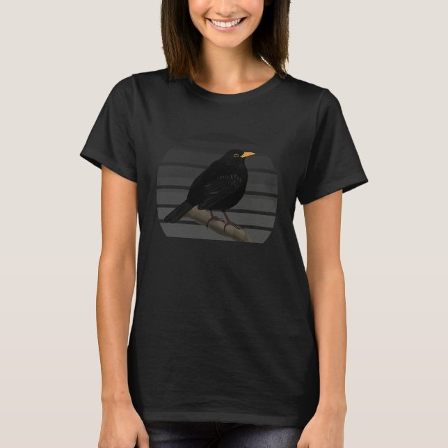 Blackbird Bird Bird Birdwatcher Animal Biologist   T-Shirt (Vorderseite)