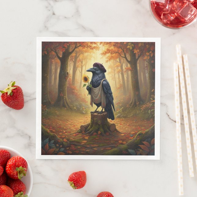 Blackbird Das kunstvolle Corvid Raven Party Serviette (Beispiel)