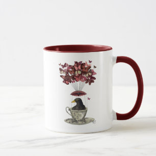 Blackbird in Teacup Tasse