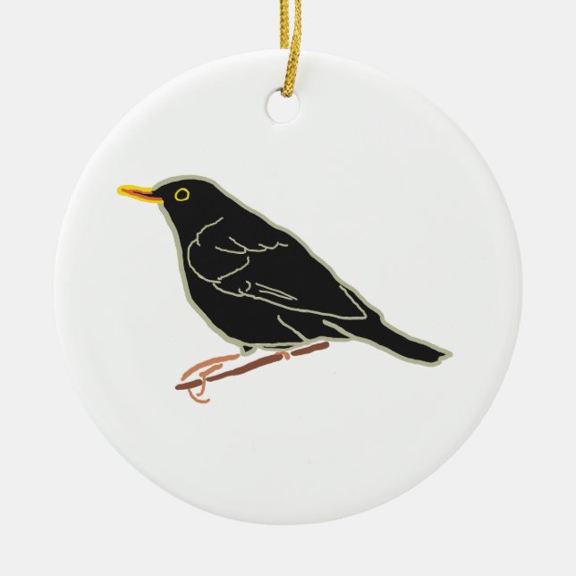 Blackbird Keramik Ornament (Vorne)