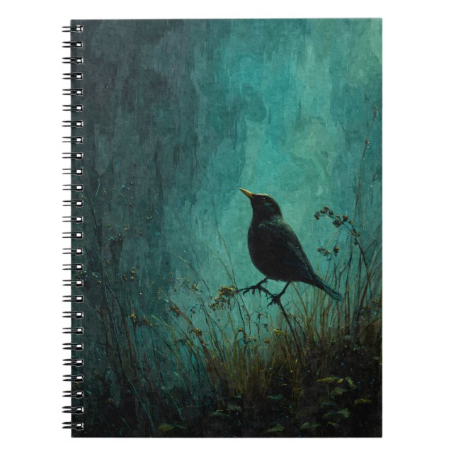 Blackbird Midnight Meadow Notizblock (Vorderseite)