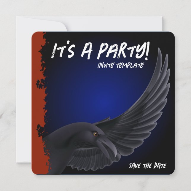 Blackbird Party Sunset Raven Einladung (Vorderseite)