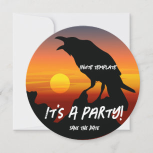 Blackbird Party Sunset Raven Einladung