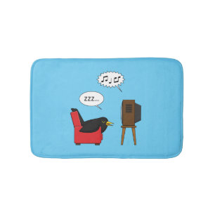 Blackbird Schlafen vor dem TV-Comic Badematte