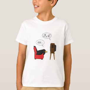 Blackbird Schlafen vor dem TV-Comic T-Shirt