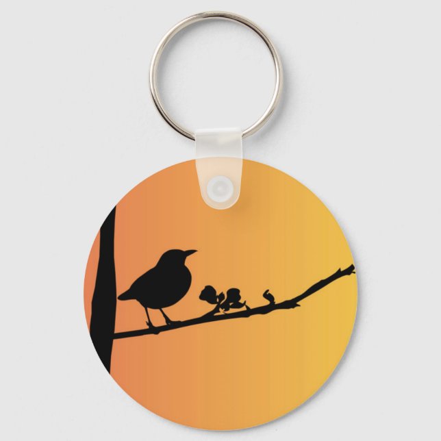 Blackbird-Silhouette Schlüsselanhänger (Vorderseite)