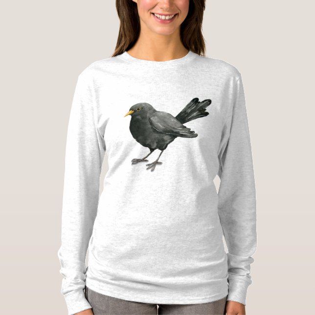 Blackbird-Tinte zeichnend T-Shirt (Vorderseite)