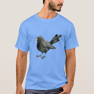 Blackbird-Tinte zeichnend T-Shirt