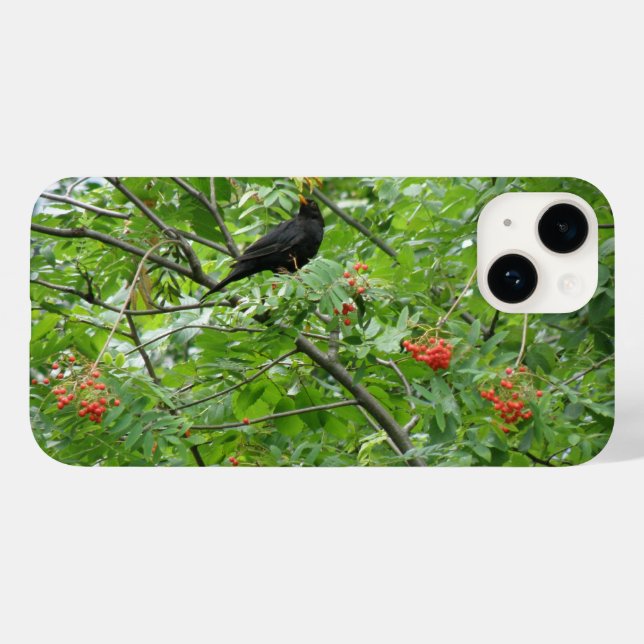 Blackbird und Berries Case-Mate iPhone Hülle (Rückseite (Horizontal))