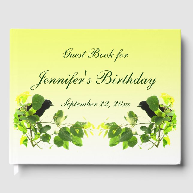 Blackbirds Yellow Birthday Party Gästebuch (Vorderseite)