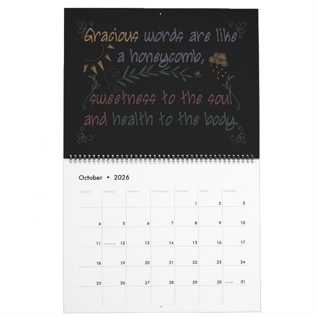 Blackboard Scriptures 2024 Monatskalender Kalender (Okt 2026)