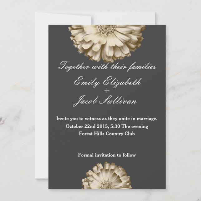 Blackboard-Tafel Daisy Inspiriert HochzeitsRett Save The Date (Vorderseite)