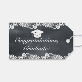 Blackboard & White Lace Abschluss Glückwünsche Geschenkanhänger