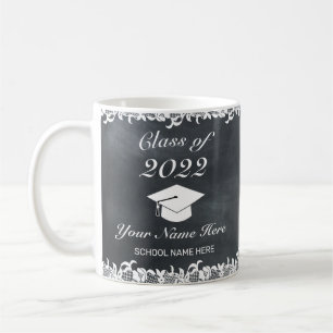 Blackboard & White Lace Abschluss Kaffee Tasse