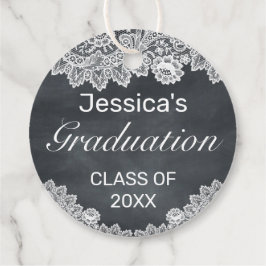 Blackboard & White Lace Abschluss Vielen Dank Geschenkanhänger