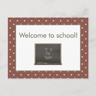 Blackboard Willkommen auf der Schulpostkarte Postkarte