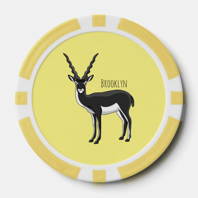 Blackbuck-Antelope-Abbildung Pokerchips (Vorderseite)