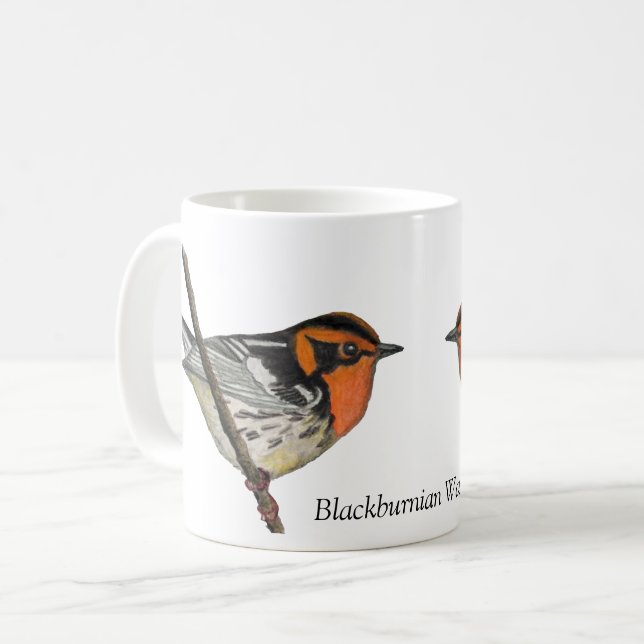 Blackburnian Warbler White Coffee Cup Kaffeetasse (Vorderseite Links)